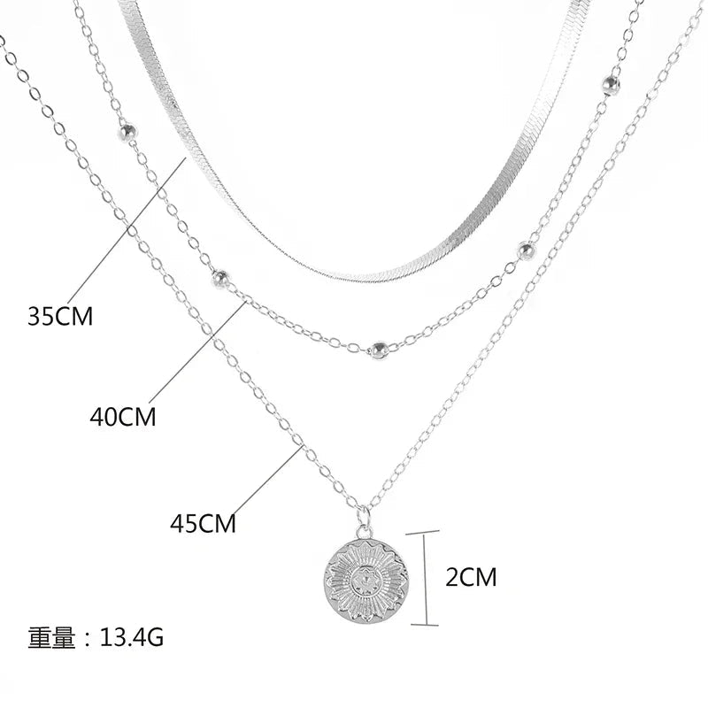 Collier Argent 925 Trois Couches - Femme - FoytiShop