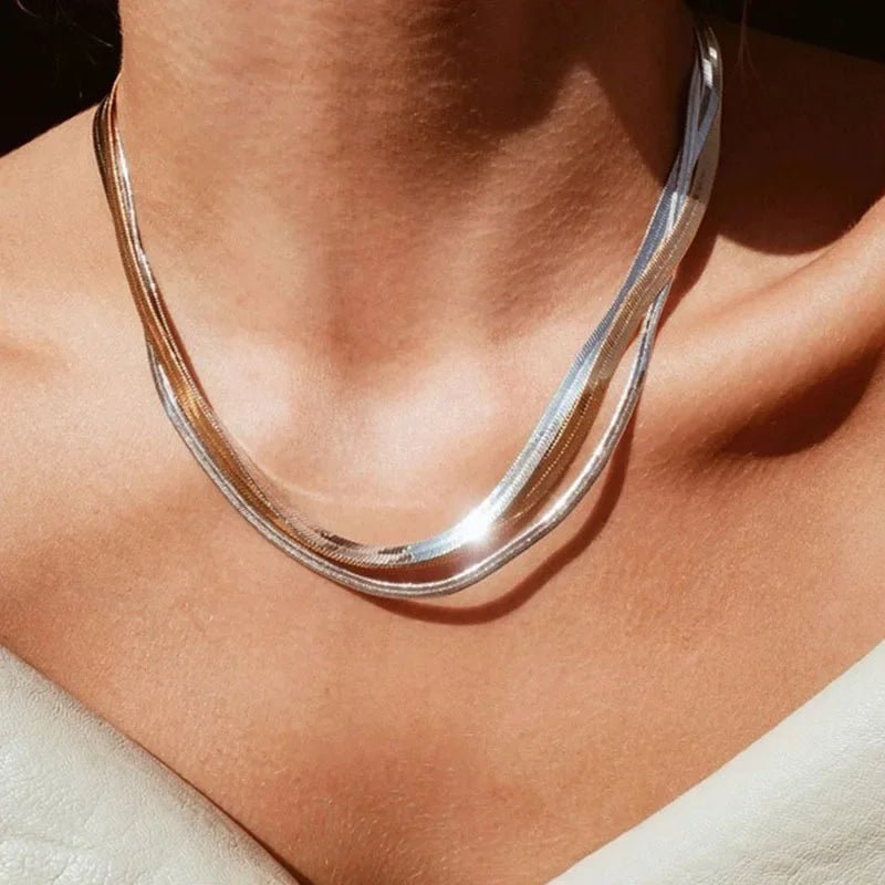 Collier Chevrons Argent 925 - Femme - FoytiShop