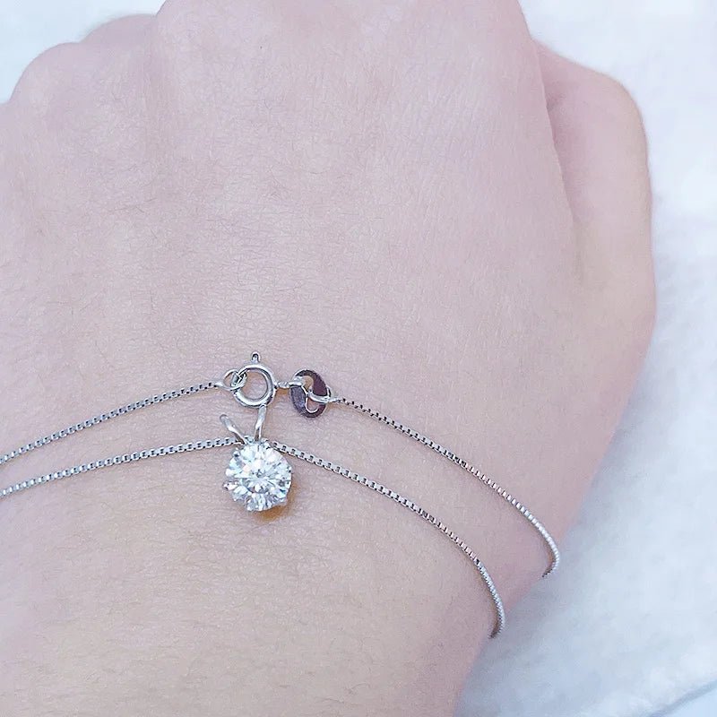 💎 Collier pour Femmes Diamant Pendentif - Fiançailles Fête Mariage Cadeau - FoytiShop