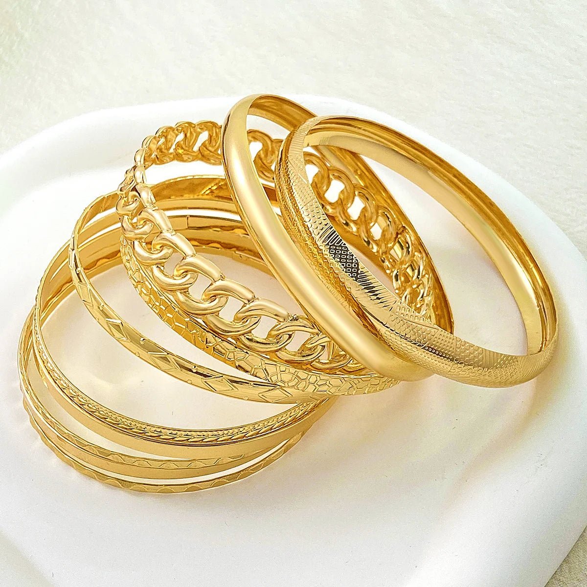 ✨ Ensemble 10 Pièces Élégant Bohème Folk Rétro - Bracelet Or Argent Mariage - FoytiShop