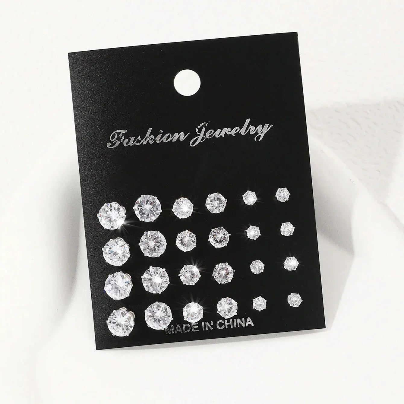 💎 Ensemble 12 Paires Boucles d'Oreilles Zircone - Luxe et Élégance - FoytiShop