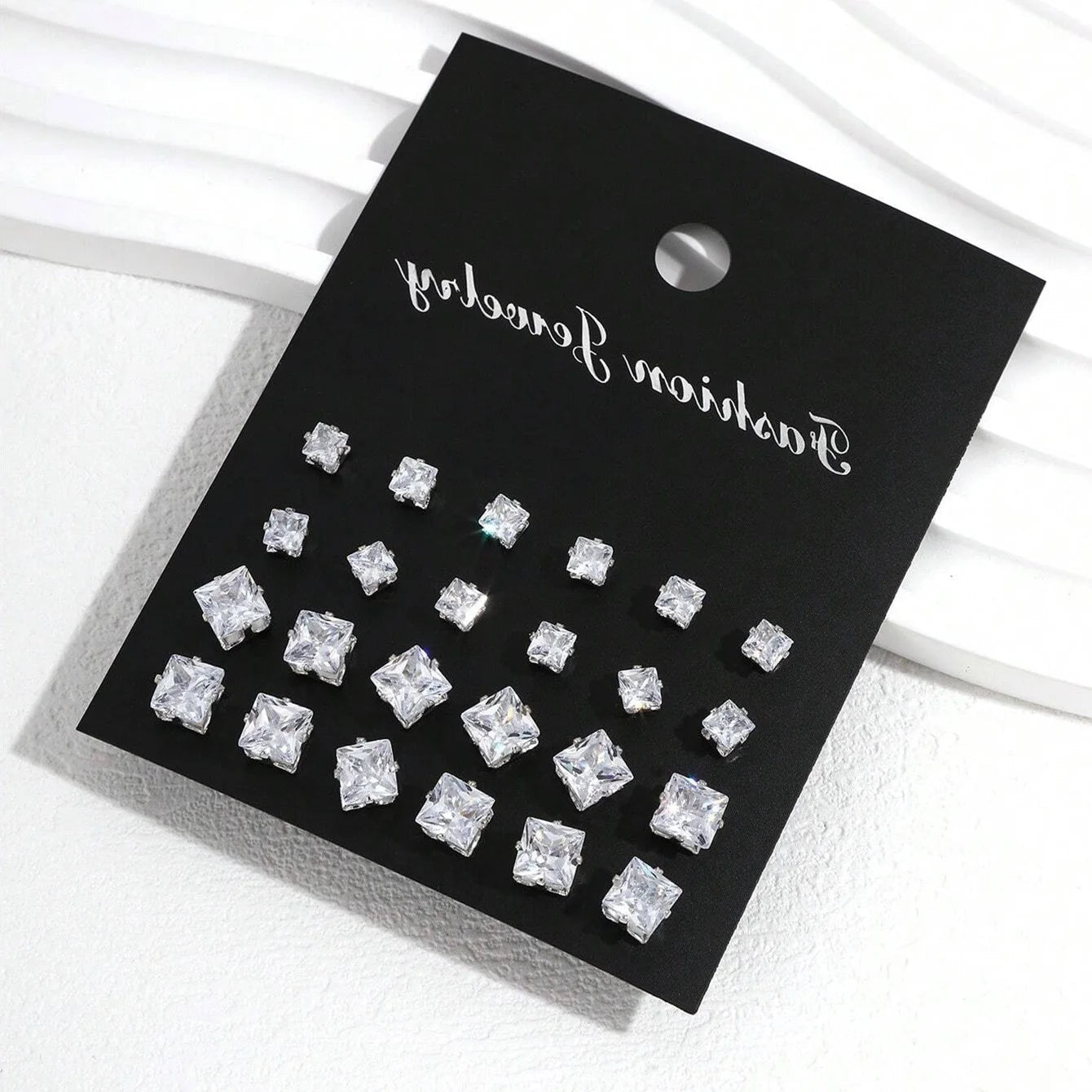 💎 Ensemble 12 Paires Boucles d'Oreilles Zircone - Luxe et Élégance - FoytiShop