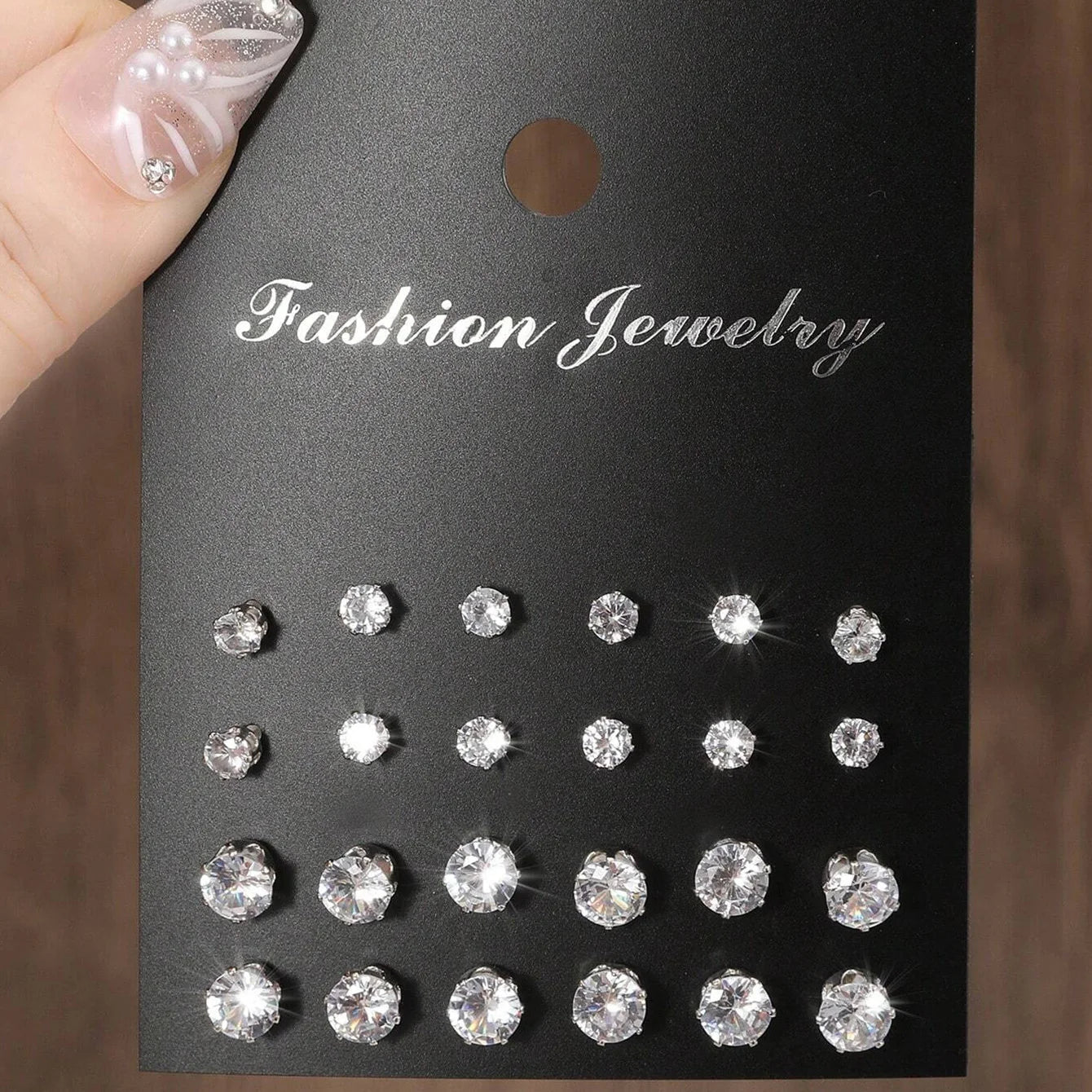 💎 Ensemble 12 Paires Boucles d'Oreilles Zircone - Luxe et Élégance - FoytiShop