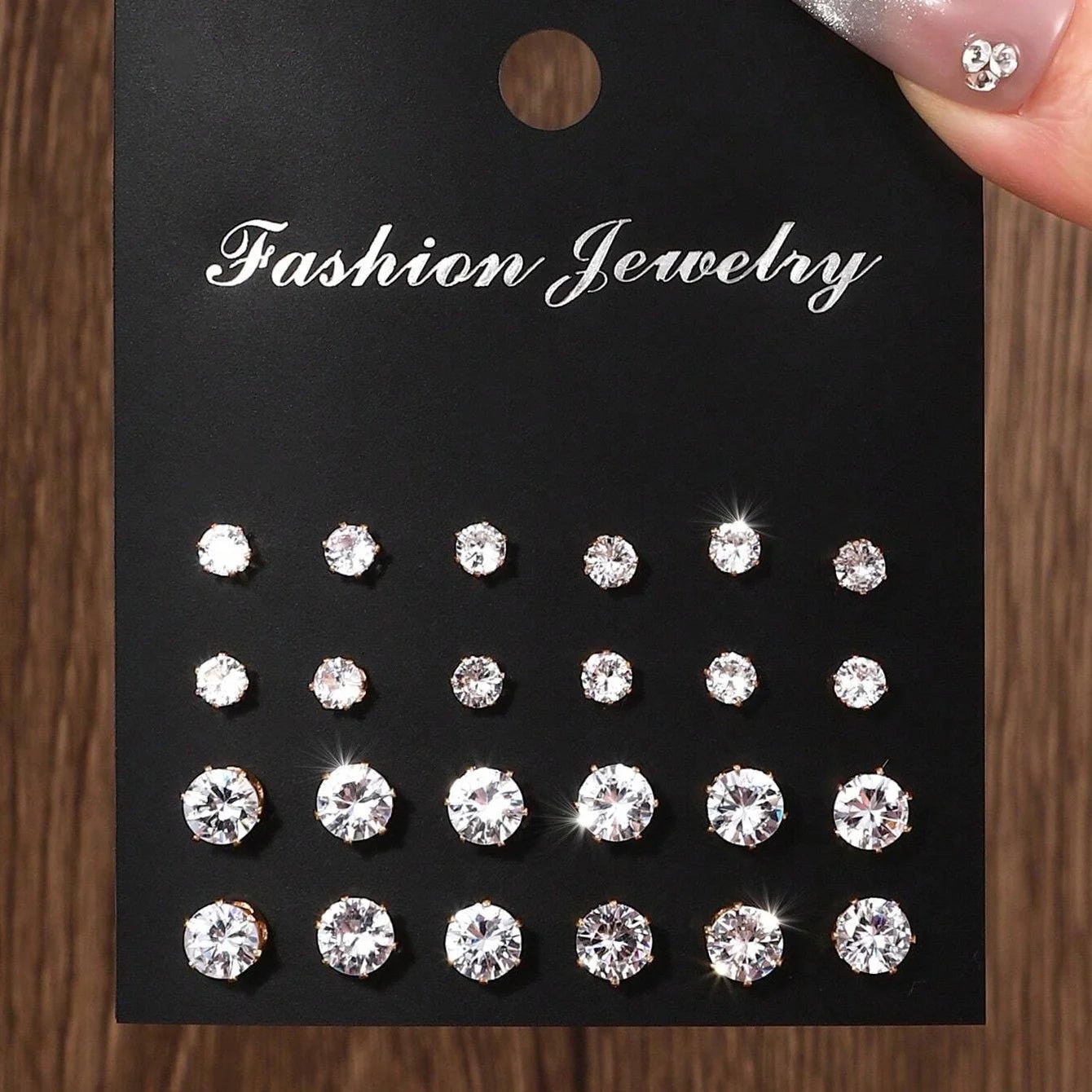 💎 Ensemble 12 Paires Boucles d'Oreilles Zircone - Luxe et Élégance - FoytiShop