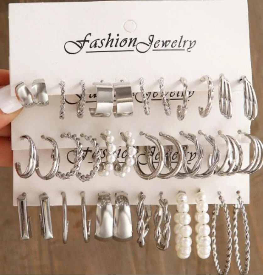 💎 Ensemble 24 Paires Petites Boucles d'Oreilles Créoles Vintage - FoytiShop