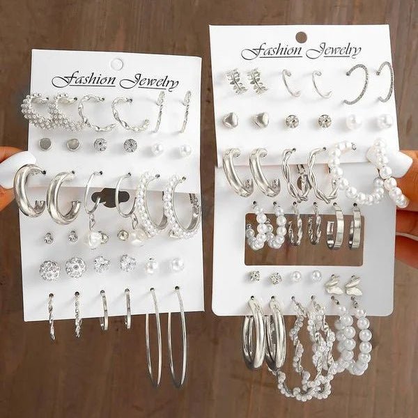 💎 Ensemble 24 Paires Petites Boucles d'Oreilles Créoles Vintage - FoytiShop