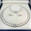 💎 Ensemble 3 Pièces Bijoux Perles Imitation - Boule de Feu Argent - FoytiShop