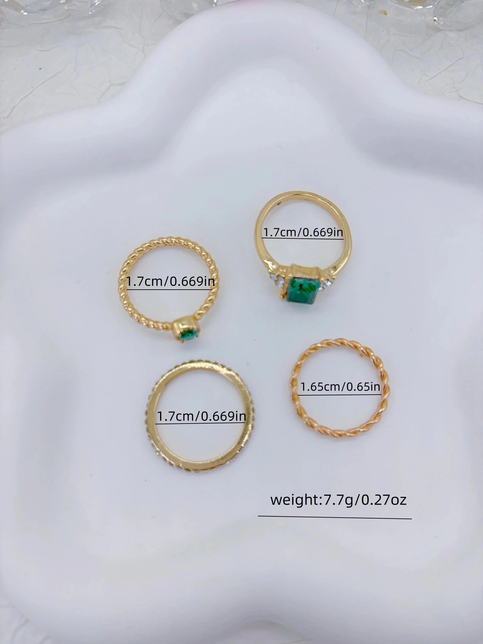 Ensemble 8 Bagues Serpent Torsadées Strass Rétro - Bijoux Femme - FoytiShop