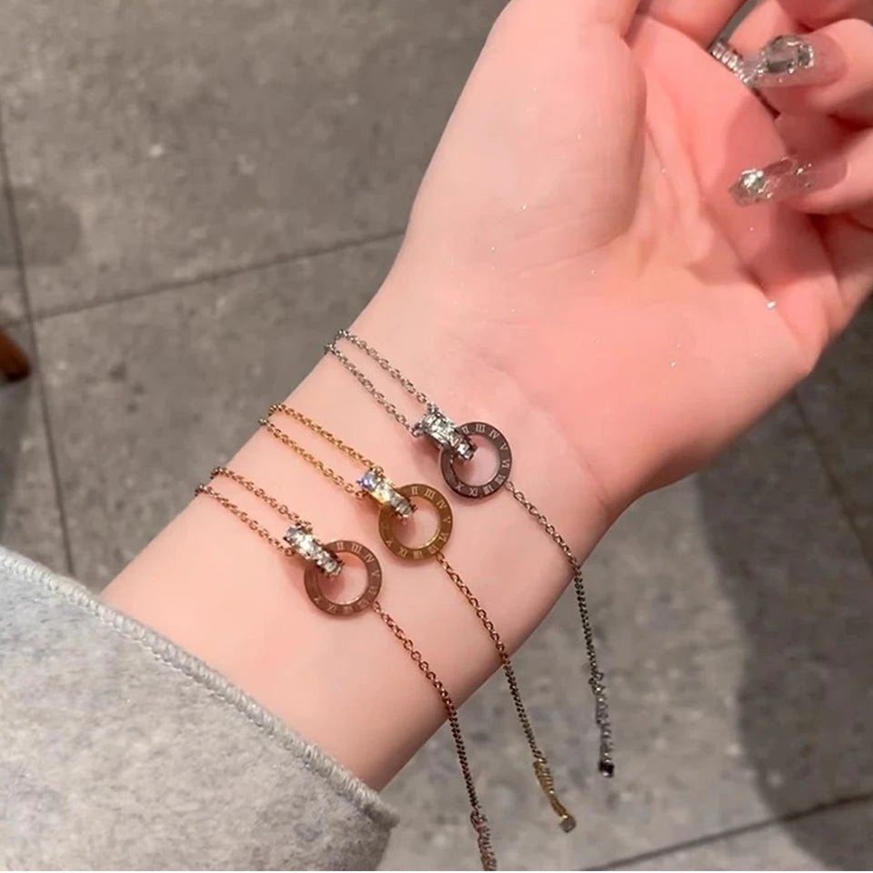 Ensemble Bijoux 4 Pièces Acier Inoxydable Chiffres Romains - FoytiShop