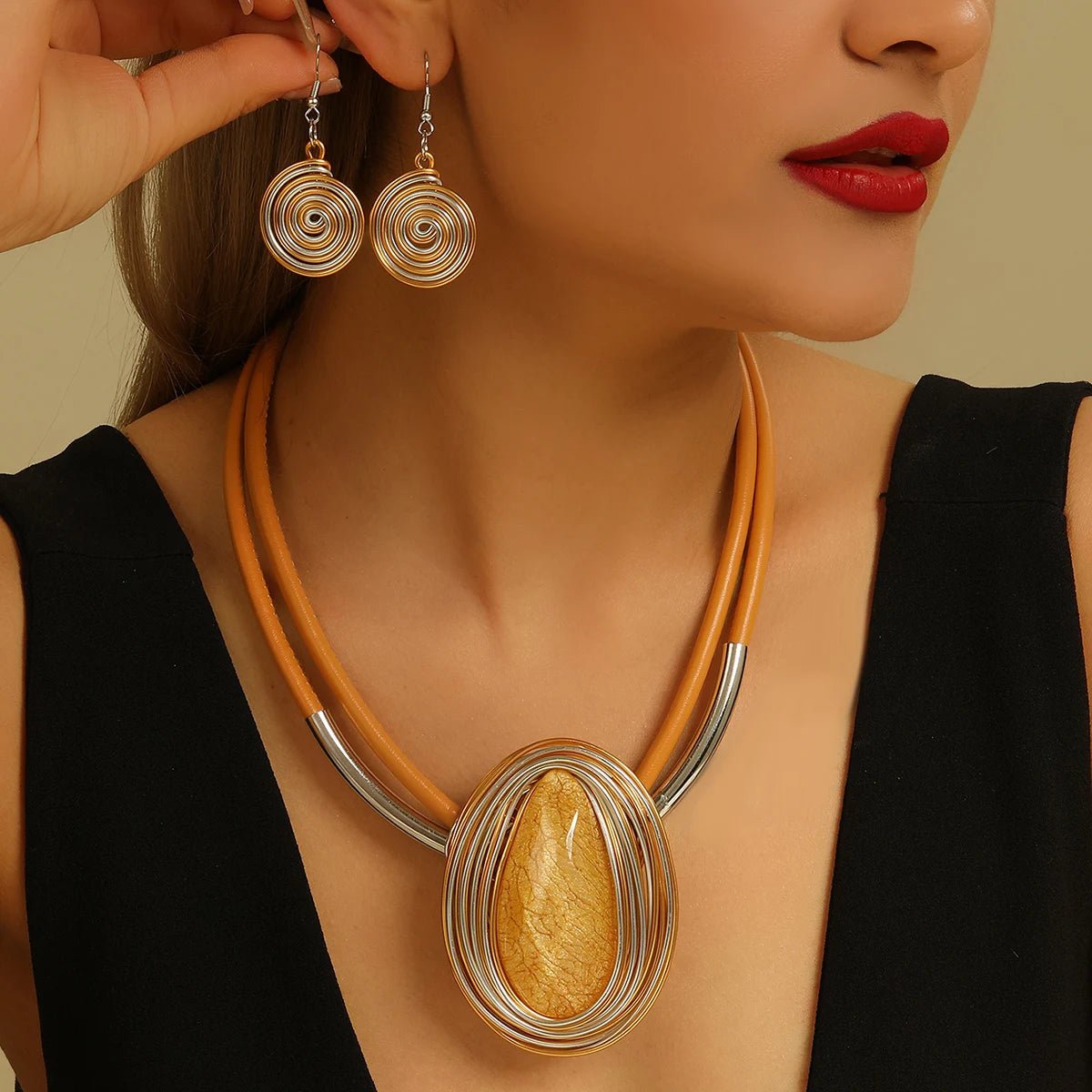 💎 Ensemble Bijoux Cristal Coloré Forme Ovale - Élégance PV - FoytiShop