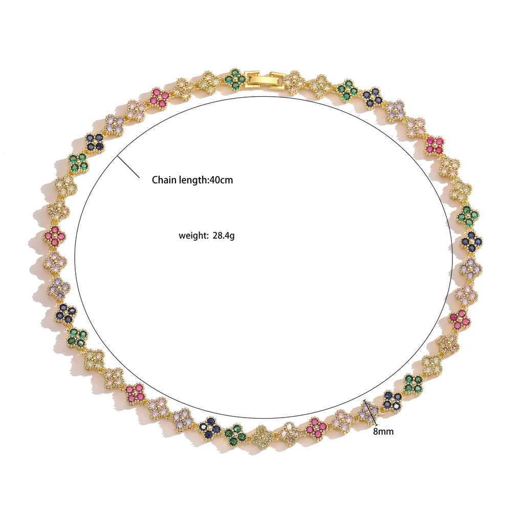 Ensemble Bijoux Fleurs Plaqué Or 18K – Collier & Bracelet Femme - FoytiShop