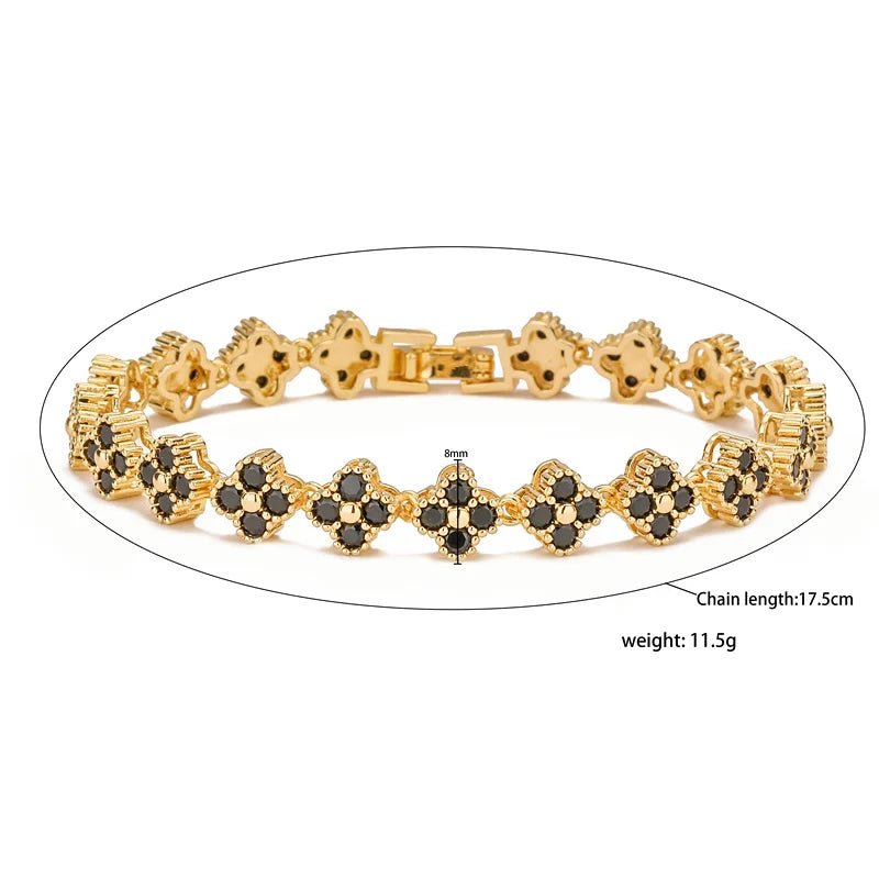Ensemble Bijoux Fleurs Plaqué Or 18K – Collier & Bracelet Femme - FoytiShop