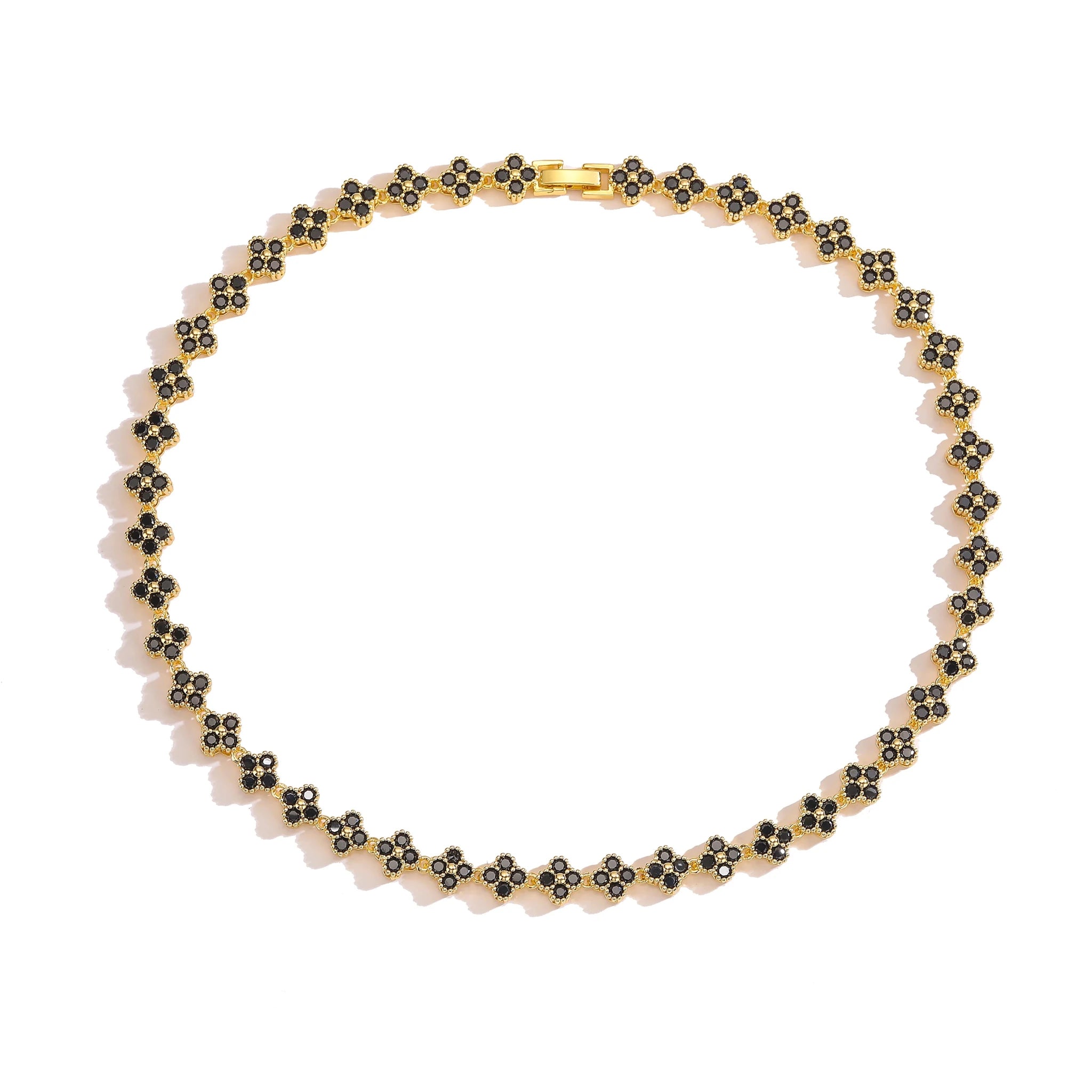 Ensemble Bijoux Fleurs Plaqué Or 18K – Collier & Bracelet Femme - FoytiShop