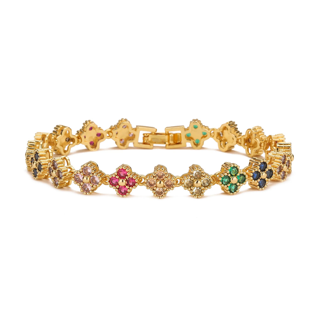 Ensemble Bijoux Fleurs Plaqué Or 18K – Collier & Bracelet Femme - FoytiShop