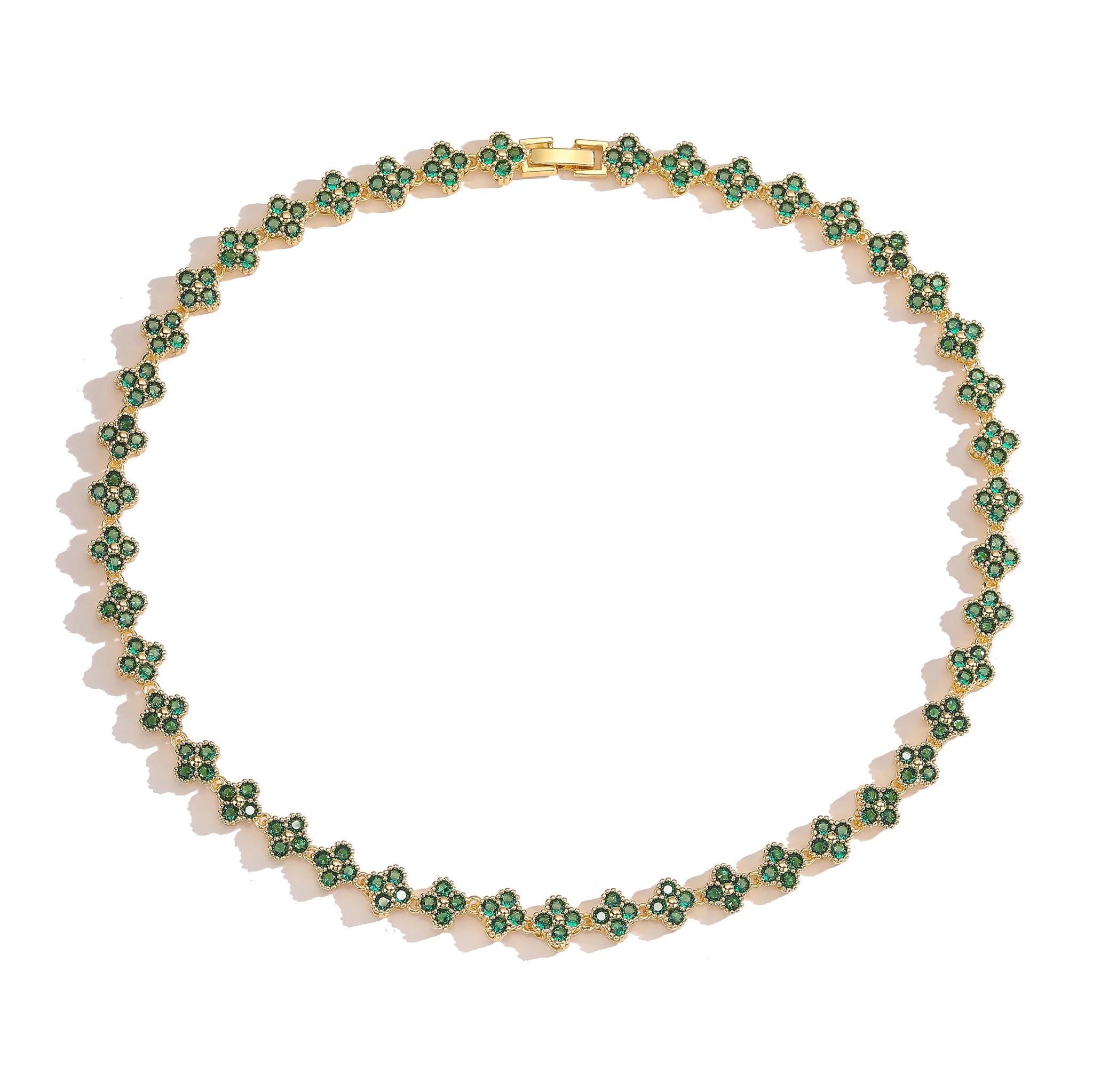 Ensemble Bijoux Fleurs Plaqué Or 18K – Collier & Bracelet Femme - FoytiShop