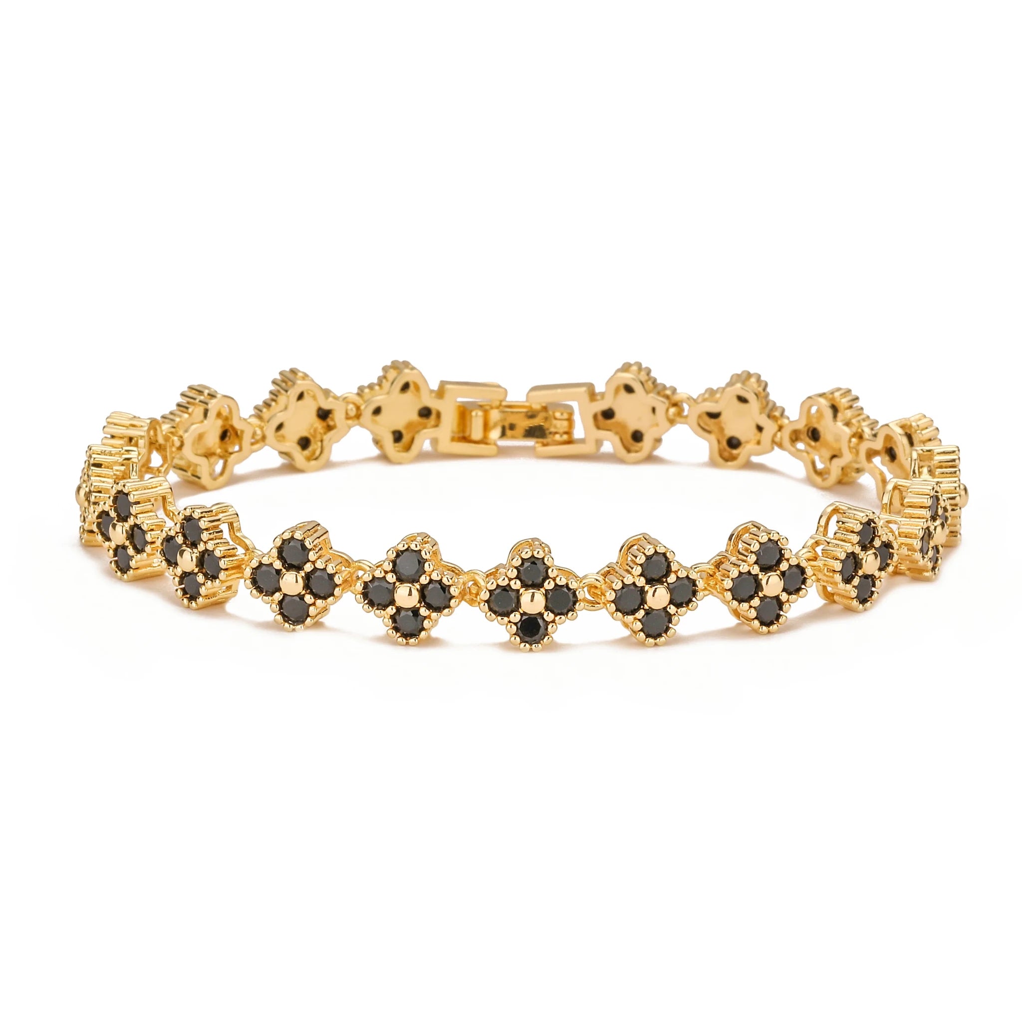 Ensemble Bijoux Fleurs Plaqué Or 18K – Collier & Bracelet Femme - FoytiShop