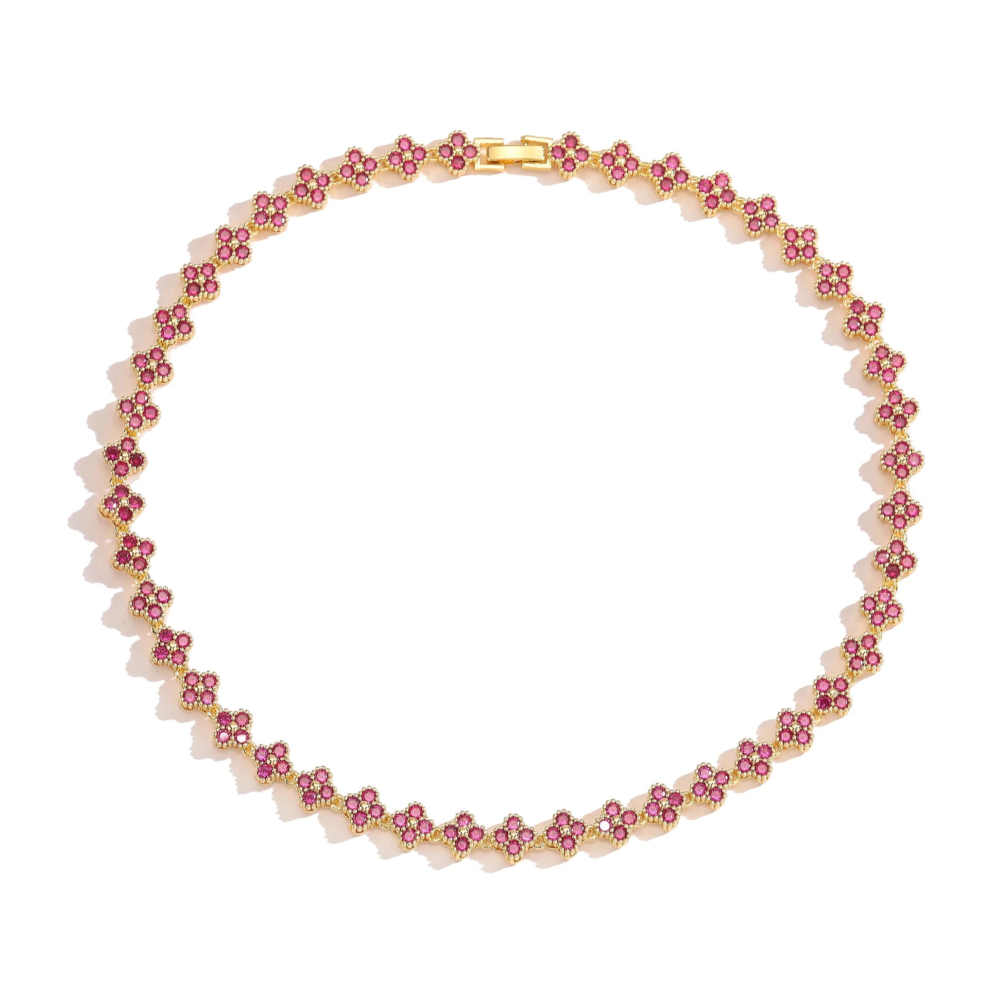 Ensemble Bijoux Fleurs Plaqué Or 18K – Collier & Bracelet Femme - FoytiShop