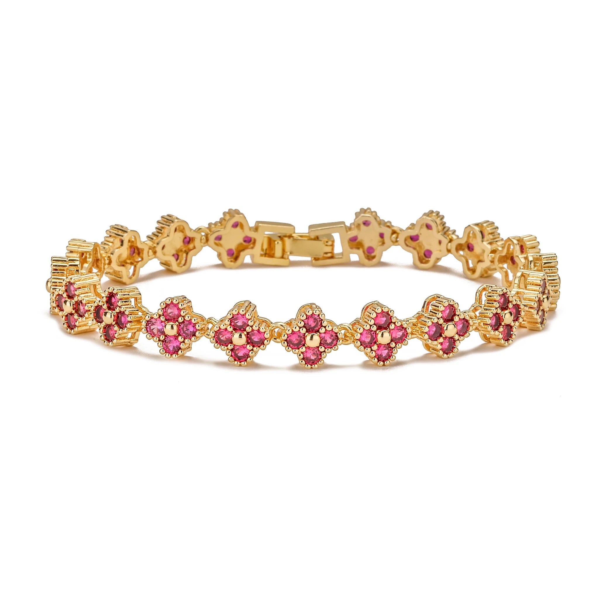 Ensemble Bijoux Fleurs Plaqué Or 18K – Collier & Bracelet Femme - FoytiShop