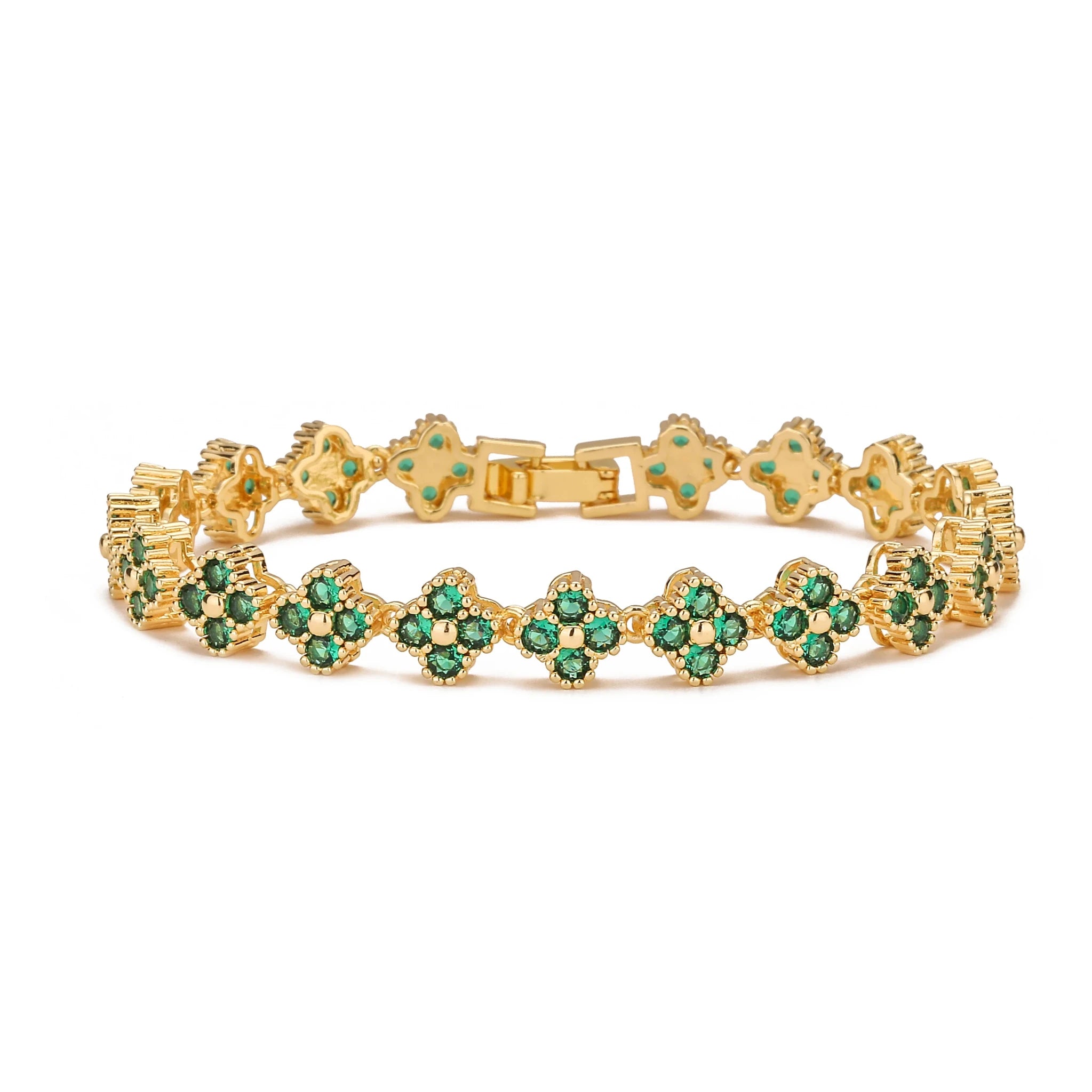 Ensemble Bijoux Fleurs Plaqué Or 18K – Collier & Bracelet Femme - FoytiShop