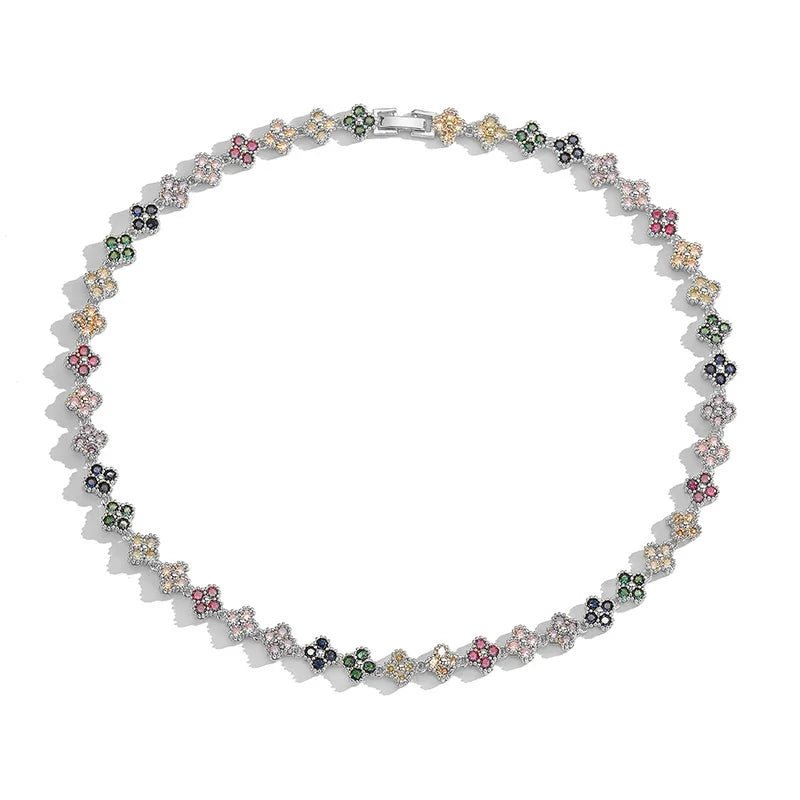 Ensemble Bijoux Fleurs Plaqué Or 18K – Collier & Bracelet Femme - FoytiShop