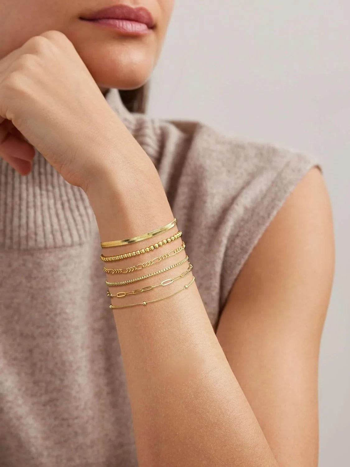 💎 Ensemble Bijoux Plaqué Or 14 Carats - Bracelets Imperméables Femme - FoytiShop