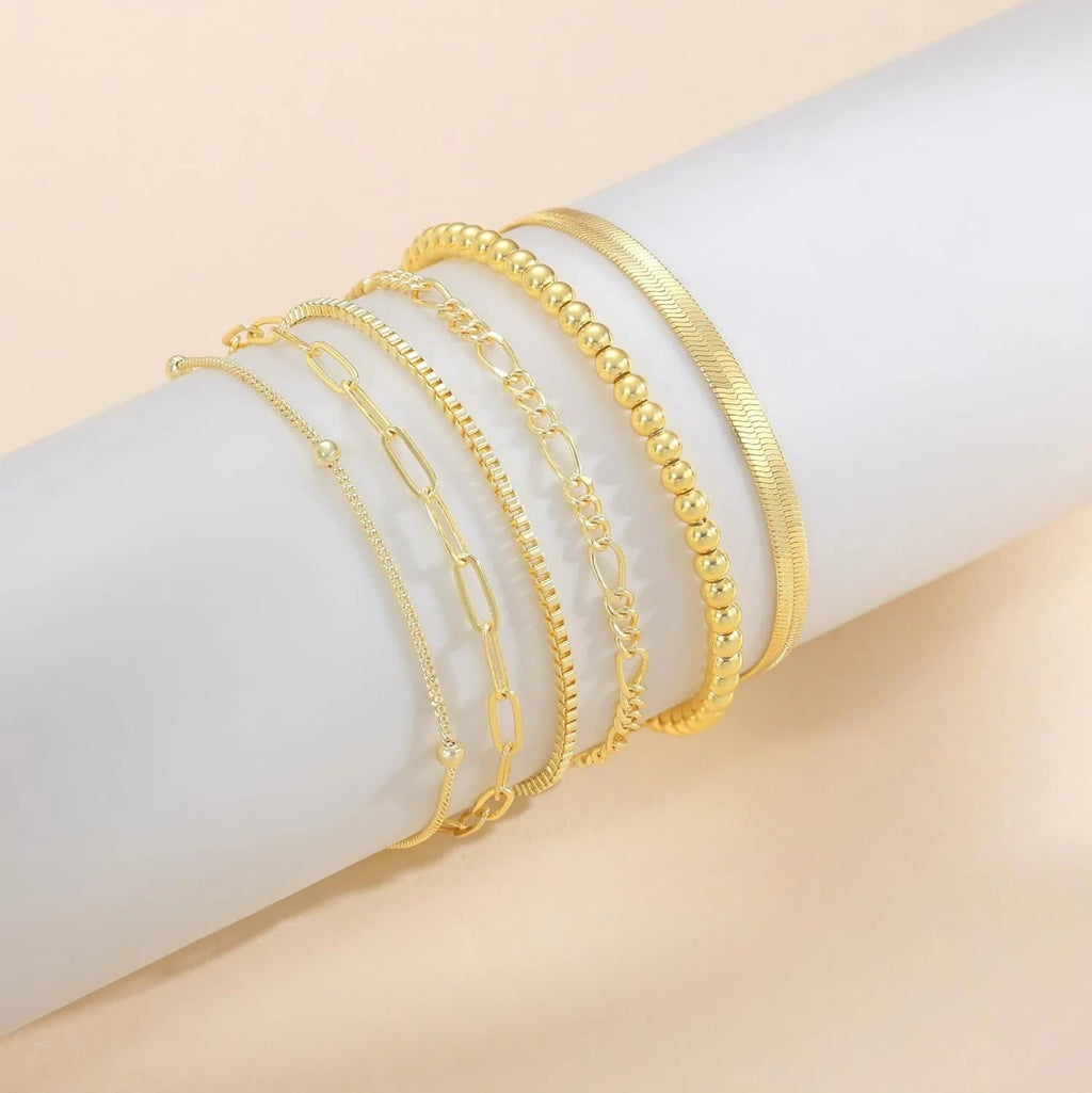 💎 Ensemble Bijoux Plaqué Or 14 Carats - Bracelets Imperméables Femme - FoytiShop