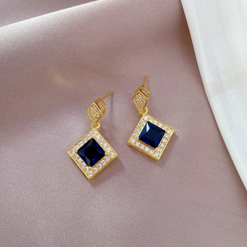 Ensemble collier carré, boucles d'oreilles, breloques pour dames - FoytiShop