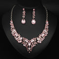 Ensemble Collier et Boucles d'Oreilles Pendentif Cristal - Acier Inoxydable Imperméable - FoytiShop