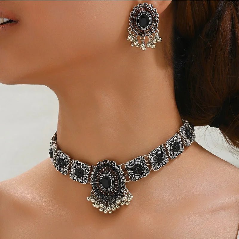 Ensemble Collier et Boucles d'Oreilles Vintage Femme - Cristal Mariage 2 Pièces - FoytiShop