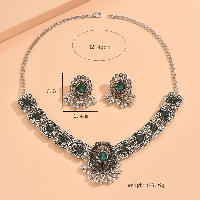 Ensemble Collier et Boucles d'Oreilles Vintage Femme - Cristal Mariage 2 Pièces - FoytiShop