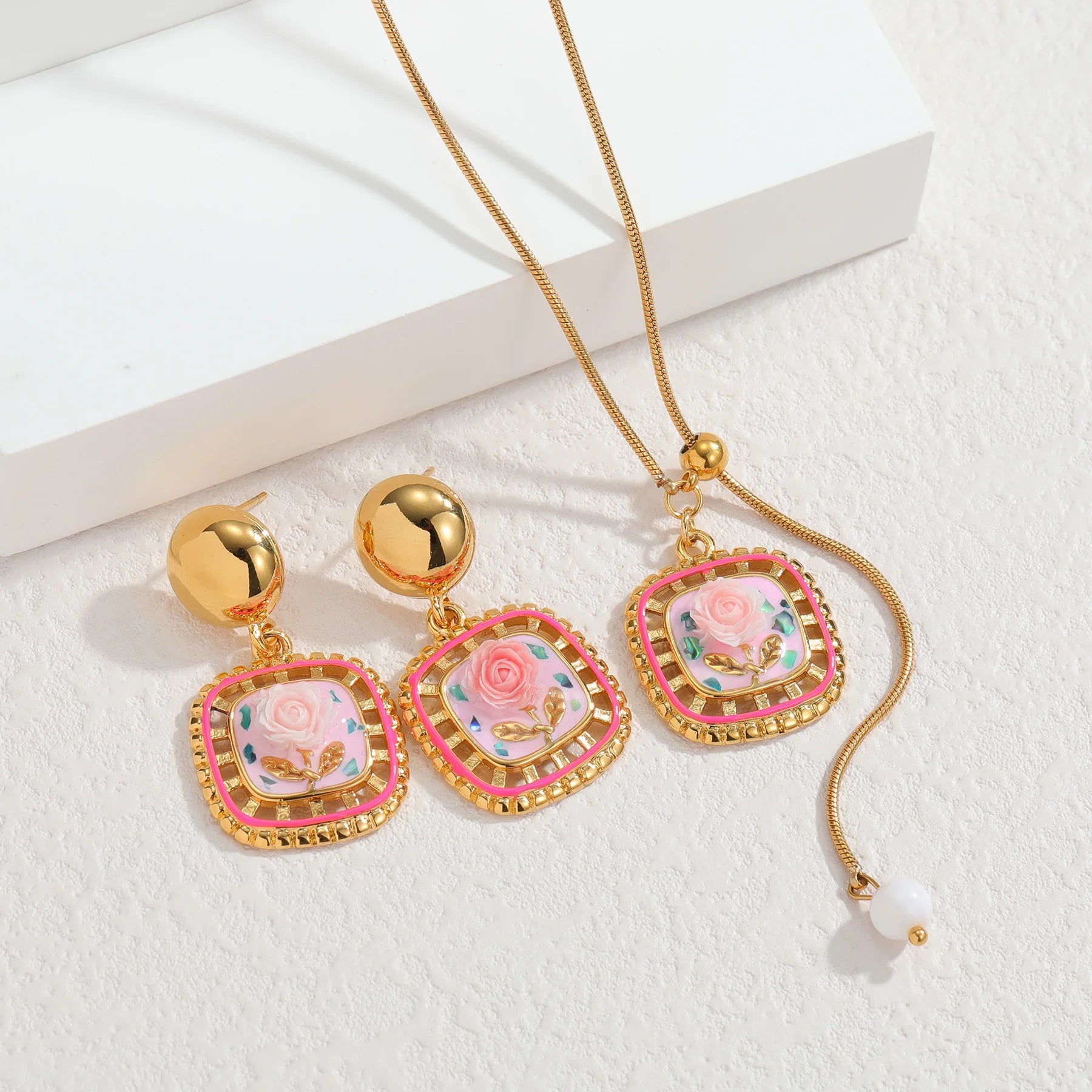 💎 Ensemble Collier et Boucles d'Oreilles Zircon Goutte - Élégance Complète - FoytiShop