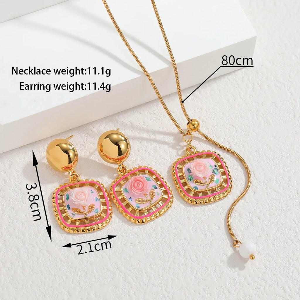💎 Ensemble Collier et Boucles d'Oreilles Zircon Goutte - Élégance Complète - FoytiShop