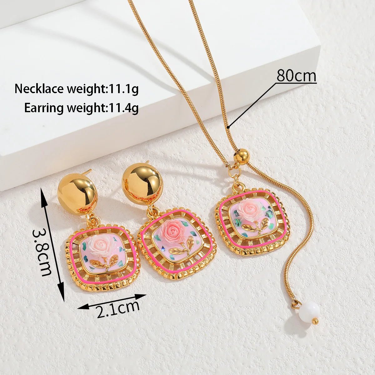 💎 Ensemble Collier et Boucles d'Oreilles Zircon Goutte - Élégance Complète - FoytiShop