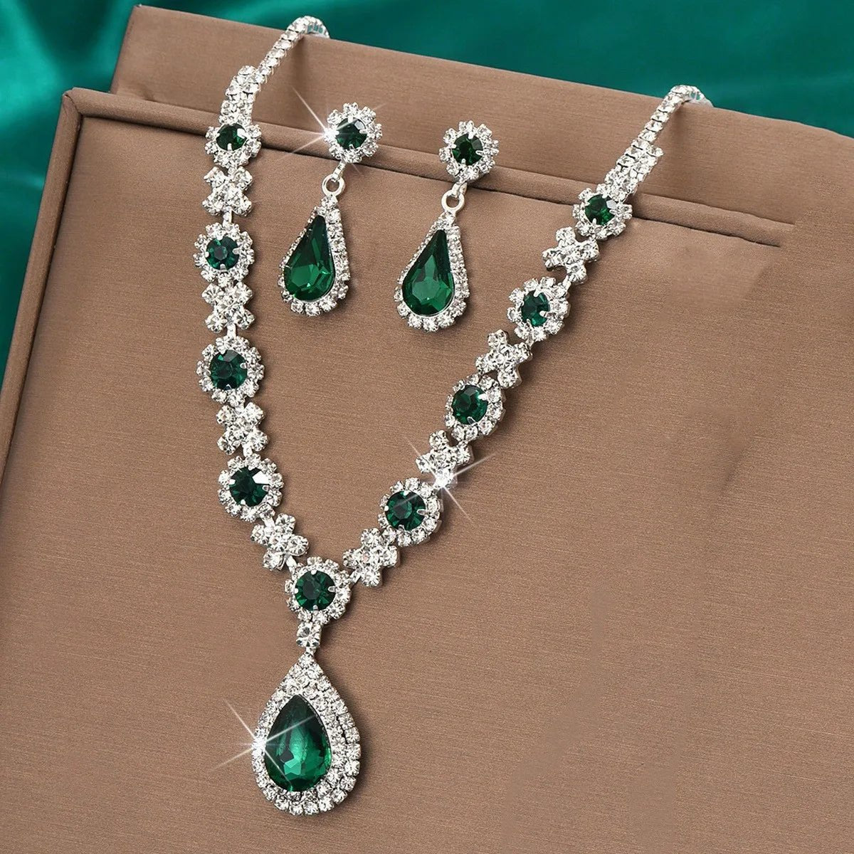 💎 Ensemble Colliers Gouttelettes Cristal et Boucles d'Oreilles Femme - FoytiShop