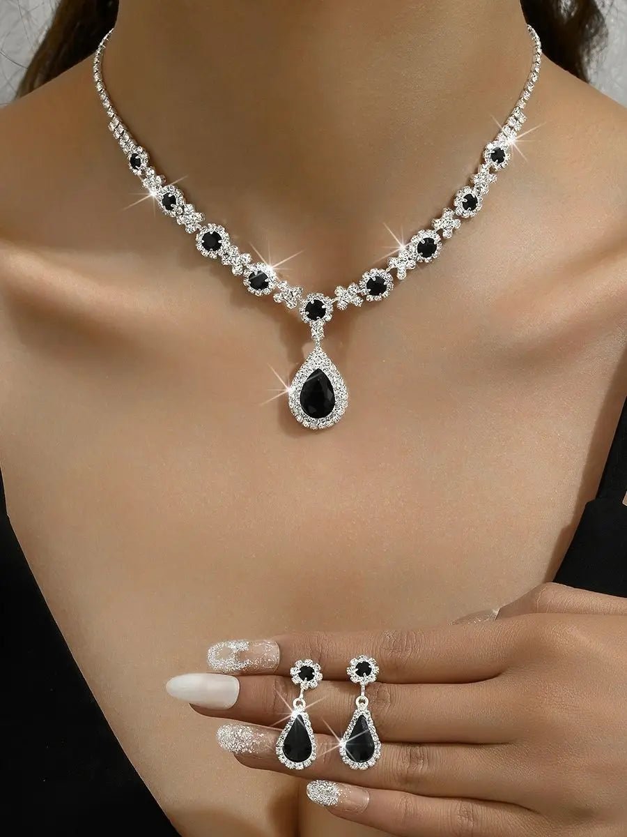 💎 Ensemble Colliers Gouttelettes Cristal et Boucles d'Oreilles Femme - FoytiShop