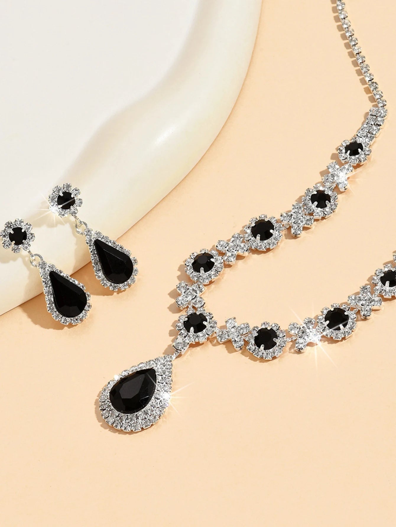 💎 Ensemble Colliers Gouttelettes Cristal et Boucles d'Oreilles Femme - FoytiShop