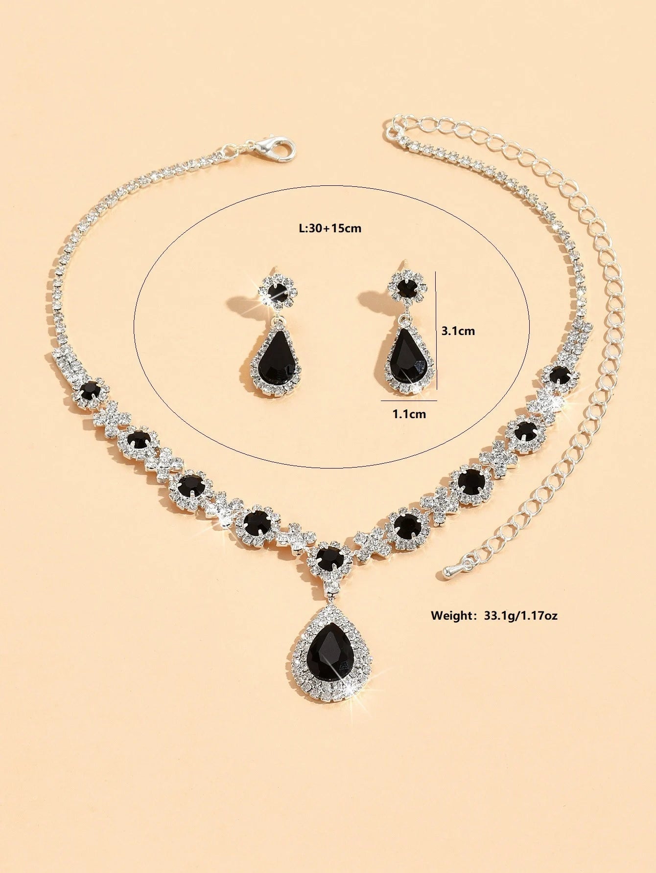 💎 Ensemble Colliers Gouttelettes Cristal et Boucles d'Oreilles Femme - FoytiShop