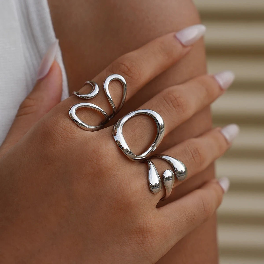 💎 Ensemble de Bagues Zircon Carrées Luxe Femme - Élégance Premium - FoytiShop