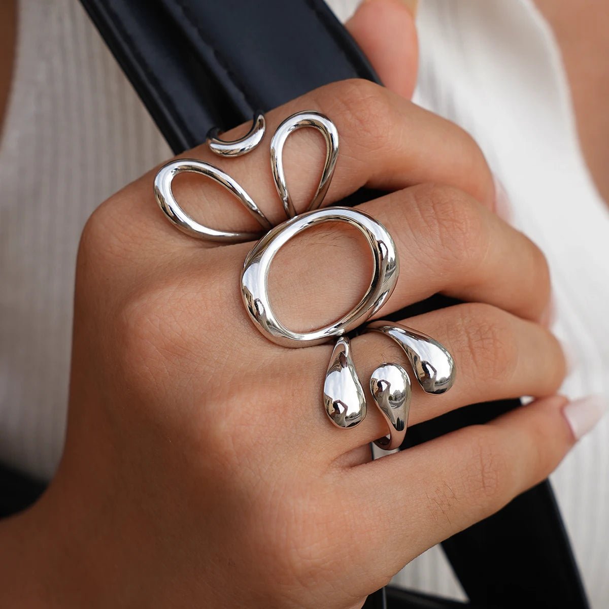 💎 Ensemble de Bagues Zircon Carrées Luxe Femme - Élégance Premium - FoytiShop