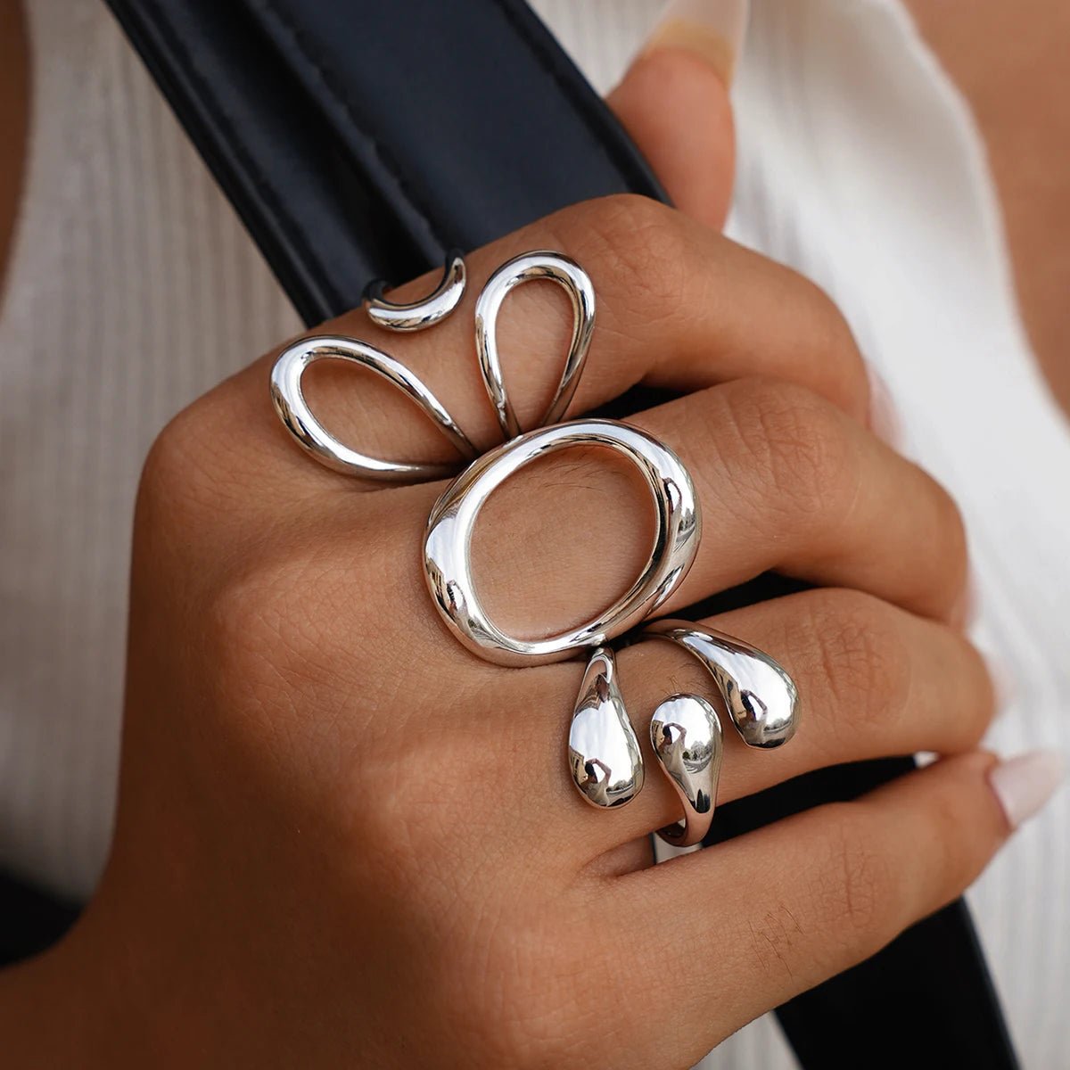 💎 Ensemble de Bagues Zircon Carrées Luxe Femme - Élégance Premium - FoytiShop
