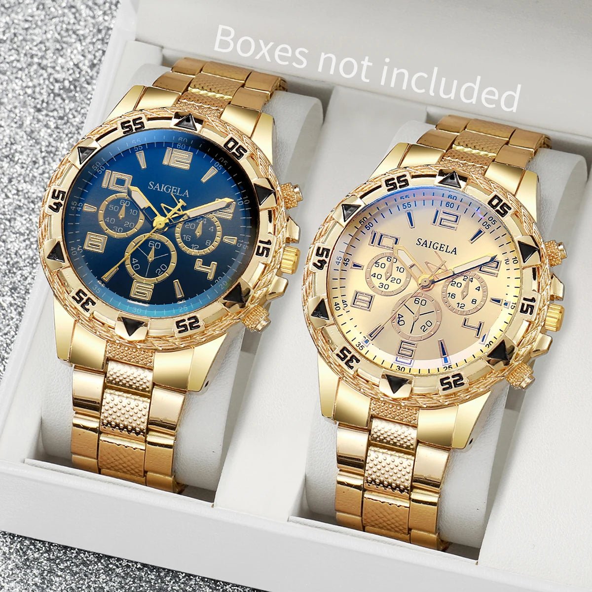 Ensemble de montres à quartz pour hommes d'affaires, cadran arabe, bracelet en acier - FoytiShop