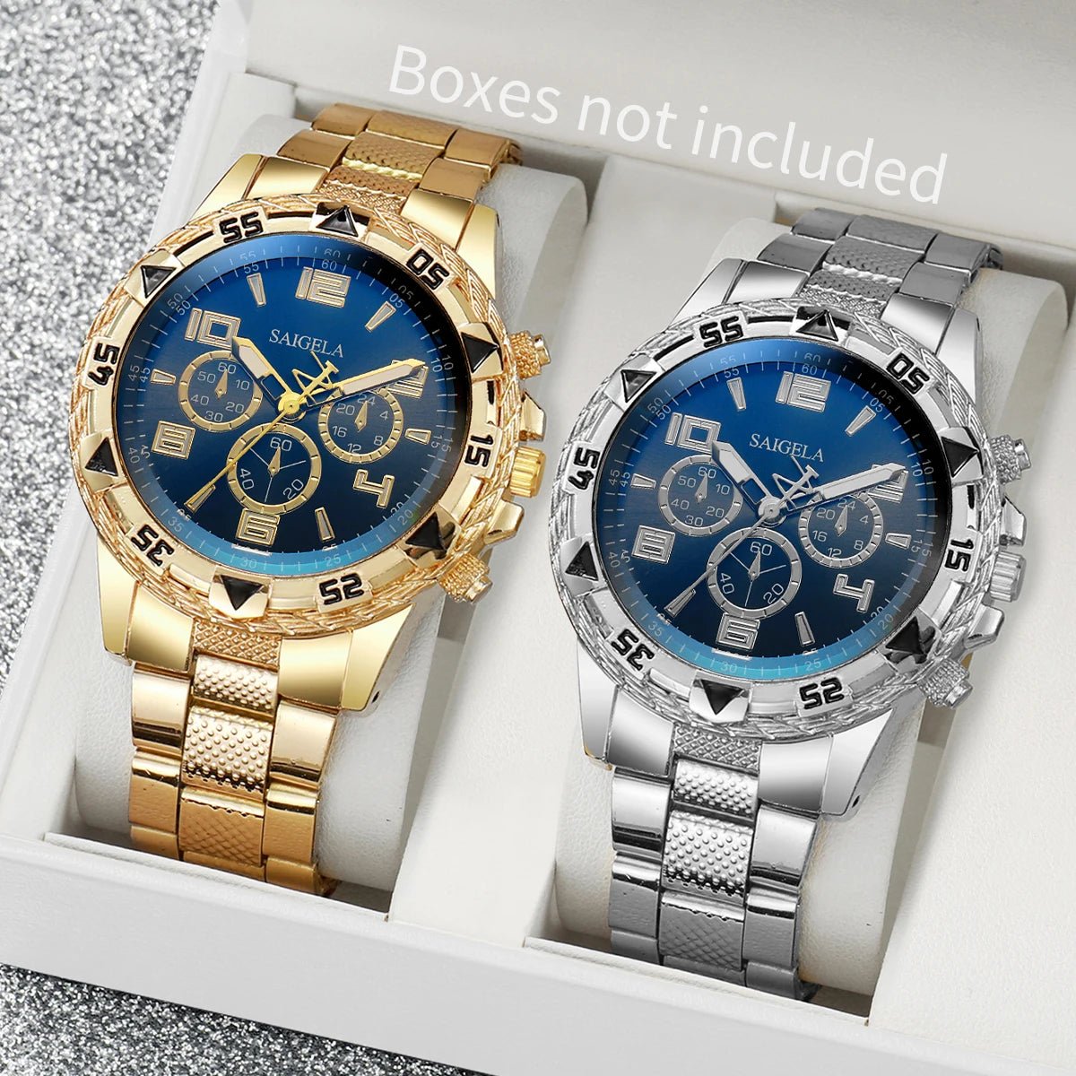 Ensemble de montres à quartz pour hommes d'affaires, cadran arabe, bracelet en acier - FoytiShop