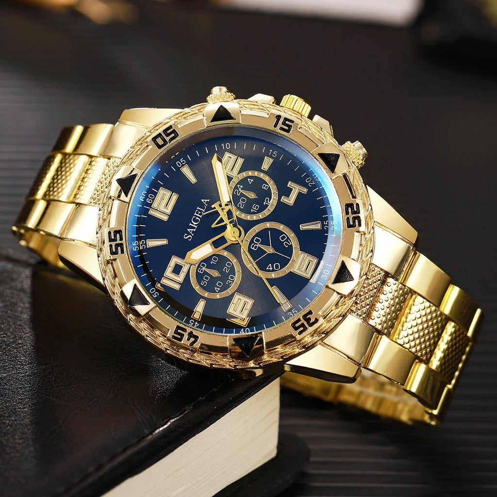 Ensemble de montres à quartz pour hommes d'affaires, cadran arabe, bracelet en acier - FoytiShop