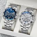 Ensemble de montres à quartz pour hommes d'affaires, cadran arabe, bracelet en acier - FoytiShop