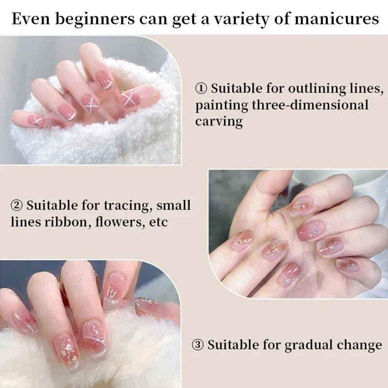 Ensemble de Pinceaux pour Nail Art - 5 Pièces Professionnel - FoytiShop