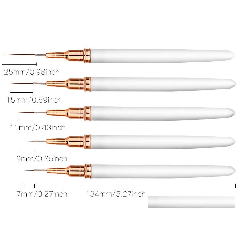 Ensemble de Pinceaux pour Nail Art - 5 Pièces Professionnel - FoytiShop