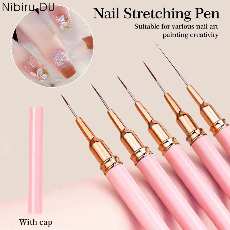 Ensemble de Pinceaux pour Nail Art - 5 Pièces Professionnel - FoytiShop