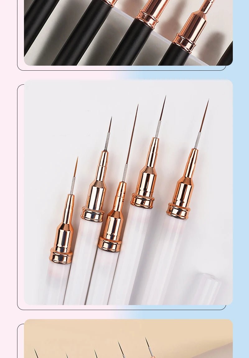 Ensemble de Pinceaux pour Nail Art - 5 Pièces Professionnel - FoytiShop