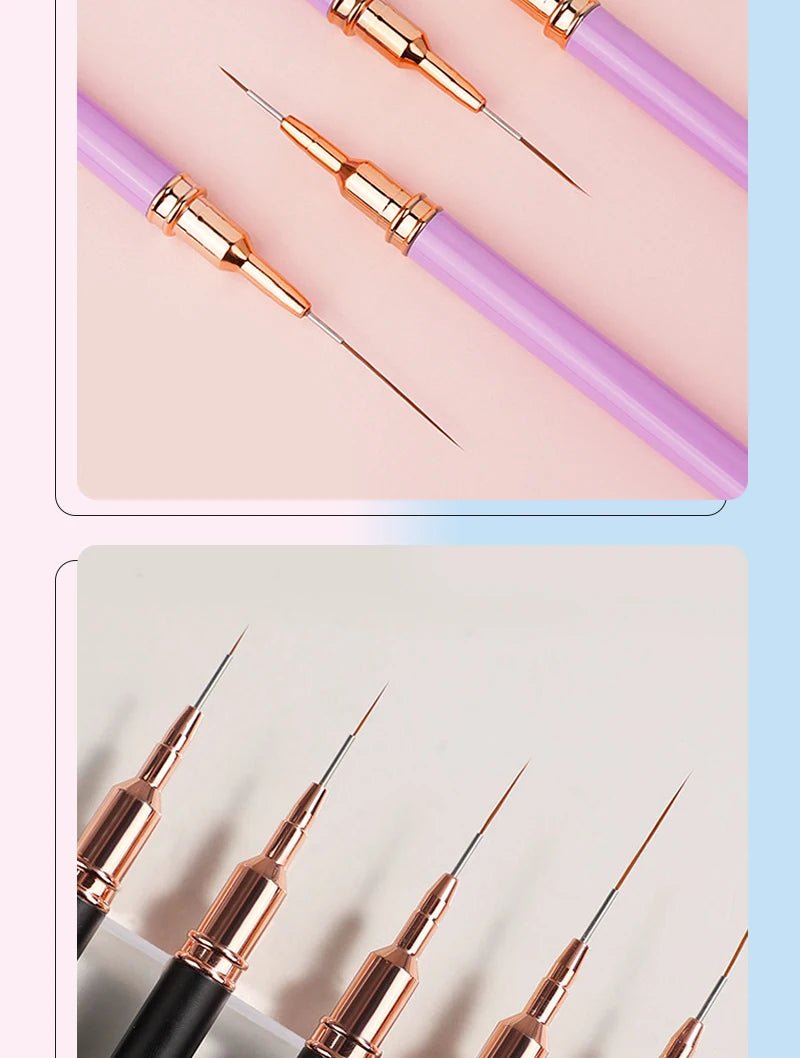 Ensemble de Pinceaux pour Nail Art - 5 Pièces Professionnel - FoytiShop