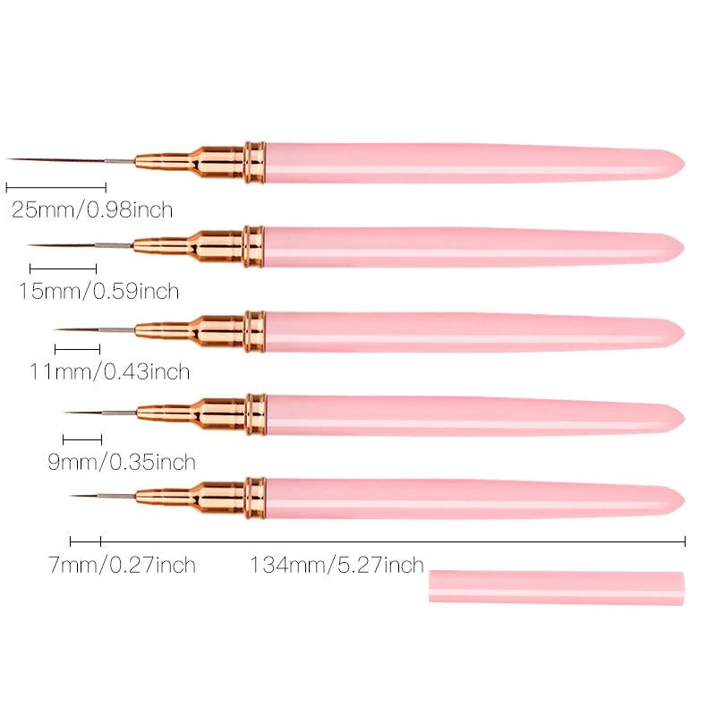 Ensemble de Pinceaux pour Nail Art - 5 Pièces Professionnel - FoytiShop